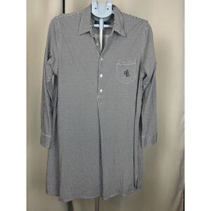 Lauren Ralph Lauren Black White Houndstooth Button Down Shirt Dress – XL